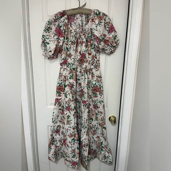 Anthropologie The Somerset Maxi Dress: Puff-Sleeve Edition Tiered Pockets Cotton - Picture 10 of 15